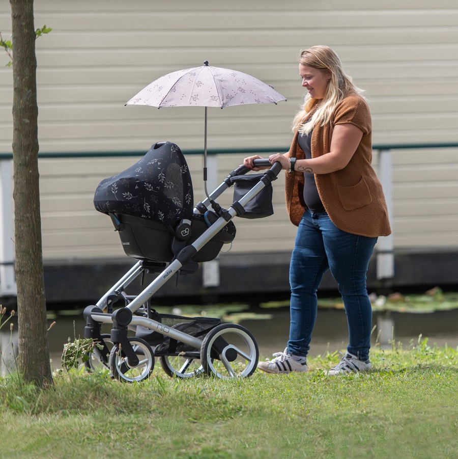 Dooky Päikesevari Vankrile - Buggy Parasol Umbrella Romantic Leaves Beige