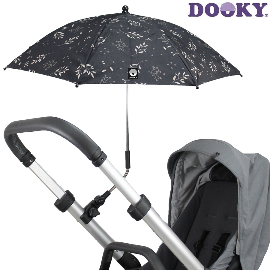Dooky Päikesevari Vankrile - Buggy Parasol Umbrella Romantic Leaves Black