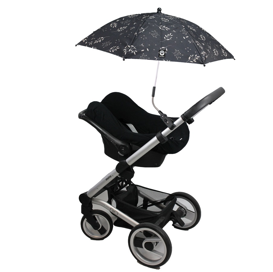 Dooky Päikesevari Vankrile - Buggy Parasol Umbrella Romantic Leaves Black