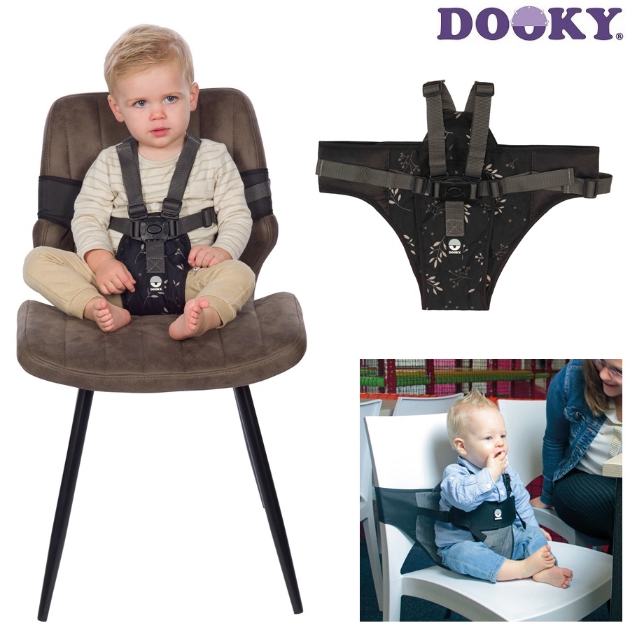 Dooky Laste Söögitool - Travel Chair Romantic Leaves Black